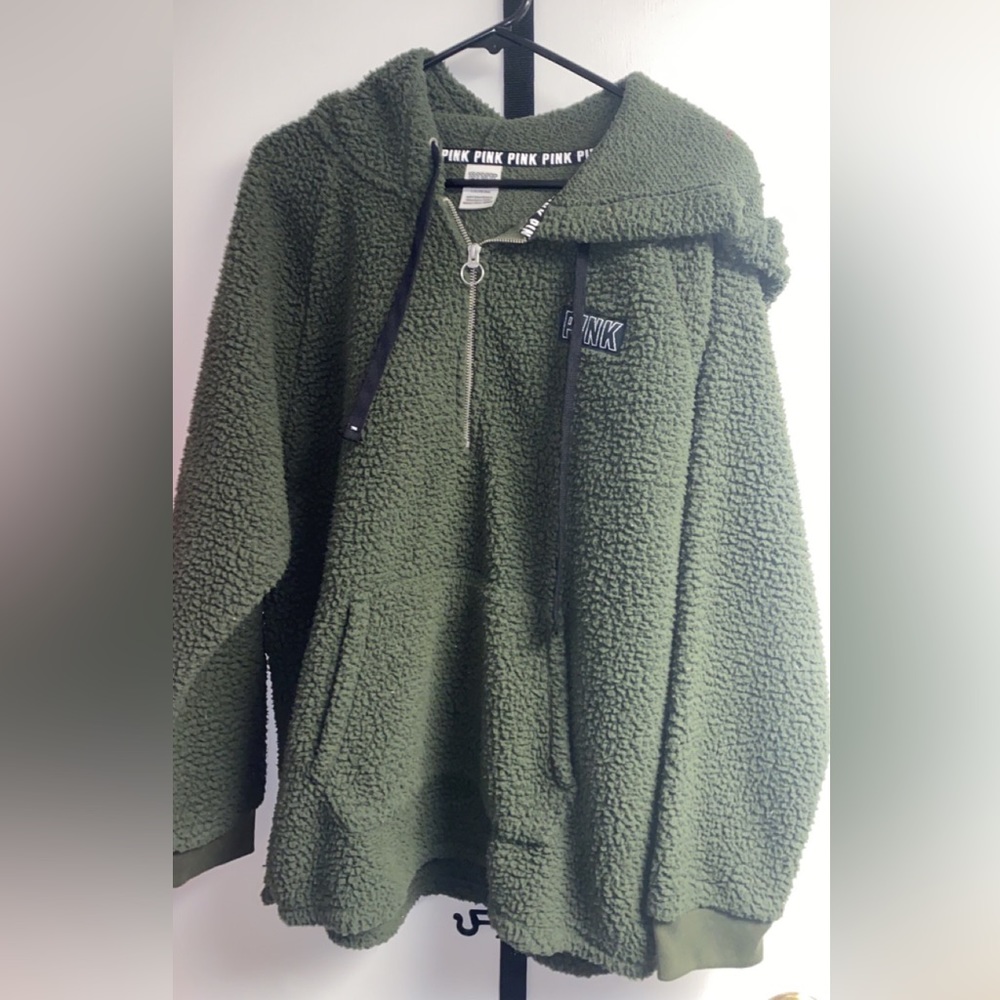 VS PINK Sherpa Half Zip Hoodie